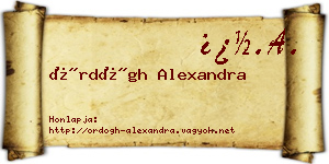 Ördögh Alexandra névjegykártya